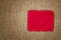 Burlap with patch Royalty Free Stock Photo