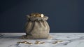 The bag of gold coins.AI generated image Royalty Free Stock Photo