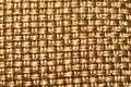 Burlap Sack pattern of Metal gold color for floor design or external wall decoration of a modern building with vibrant shiny Royalty Free Stock Photo