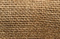 Burlap texture background closeup. tied little ropes Royalty Free Stock Photo