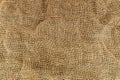 Burlap texture. A piece of torn burlap on a white background. Canvas. Packing material Royalty Free Stock Photo