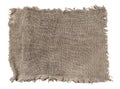 Burlap texture. A piece of torn burlap on a white background. Canvas. Packing material Royalty Free Stock Photo