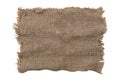 Burlap texture. A piece of torn burlap on a white background. Canvas. Packing material Royalty Free Stock Photo