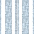 Burlap textured stripe vector seamless pattern background. Vertical wide narrow stripes with coarse linen weave. Delft