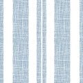 Burlap textured stripe vector seamless pattern background. Vertical wide narrow stripes with coarse linen weave. Delft Royalty Free Stock Photo