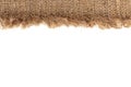 Burlap on a white background. Burlap isolate with space for writing Royalty Free Stock Photo