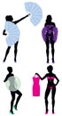 Burlesque Women Silhouettes Royalty Free Stock Photo