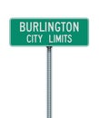 Burlington City Limits road sign