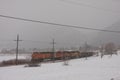Burlington Northern Santa Fe Train in Snow