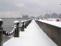 Snowy Spencer Smith Park in Burlington, Ontario, Canada