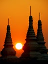 Burma. Bagan Sunset Royalty Free Stock Photo