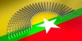 Burma flag - voting, parliamentary election concept - 3D illustration