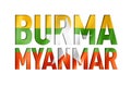 Burma Myanmar flag text font