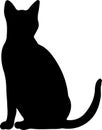 Burmese Cat Black Silhouette Generative Ai