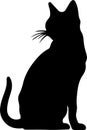 Burmese Cat Black Silhouette Generative Ai