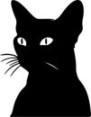 Burmese Cat Black Silhouette Generative Ai