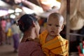 Burmese child with mother