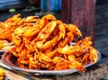 Burmese deep fried crabs 1 Royalty Free Stock Photo
