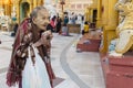 Burmese elderly women praying Buddha