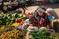 Burmese female market stall keeper. Loikaw, Myanmar.