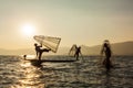 Burmese fisherman at Inle lake, Myanmar