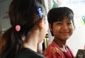 A burmese girl with smiling