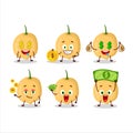 Burmese grapes cartoon character with cute emoticon bring money
