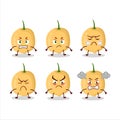 Burmese grapes cartoon character with various angry expressions