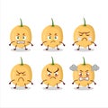 Burmese grapes cartoon character with various angry expressions Royalty Free Stock Photo