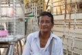 A Burmese man portrait, a street vendor, Yangon