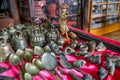 Burmese Metal Souvenirs at Local Market in Myanmar Burma