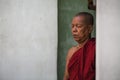 Burmese monk meditates