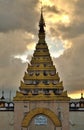 Burmese pagoda with beautiful sky, Inle Lake Myanmar, editorial space Royalty Free Stock Photo