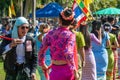 Burmese people dress in national clothes, Came out happily during the Kathin merit-making festival