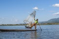 Burmese traditional fisherman.