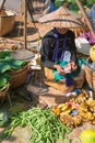 Burmese traditional open market with vegetable