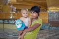 Burmese woman and child