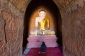 Burmese woman praying Buddha Royalty Free Stock Photo