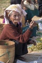 Burmese woman seller, Inthein market, Burma