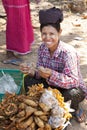 Burmese Woman Selling Snacks