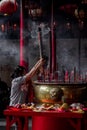 burn big incense at the pagoda Royalty Free Stock Photo