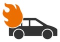 Burn Car Vector Icon Flat Illustration Royalty Free Stock Photo