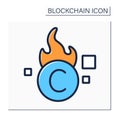 Burn cryptocurrency color icon