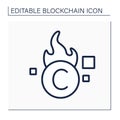 Burn cryptocurrency line icon