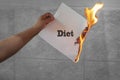 Burn diet text on paper Royalty Free Stock Photo