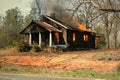 Burn down house fire Royalty Free Stock Photo