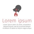 Burn face flat icon. Vector illustration. Royalty Free Stock Photo