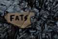 Burn fats concept. Burning paper with written word fat. Royalty Free Stock Photo