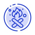 Burn, Fire, Garbage, Pollution, Smoke Blue Dotted Line Line Icon