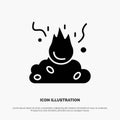 Burn, Fire, Garbage, Pollution, Smoke solid Glyph Icon vector
